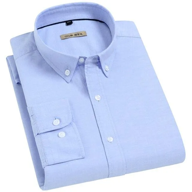 100% Cotton Solid Oxford Pocket Less Design Standard fit Shirts