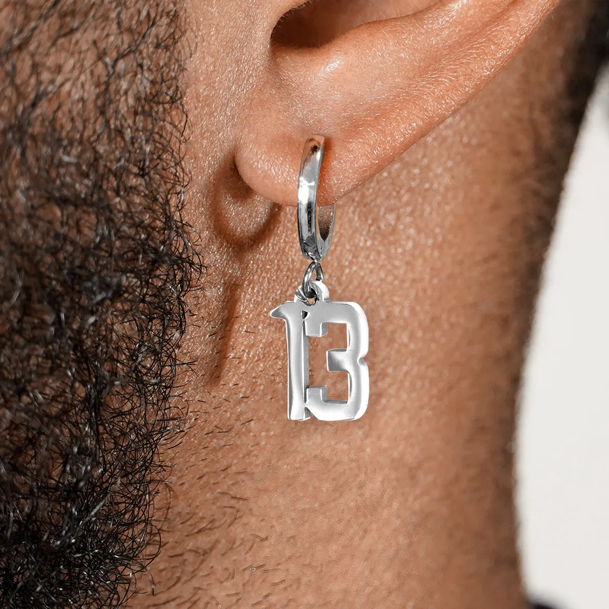 13 Number Earring - Stainless Steel