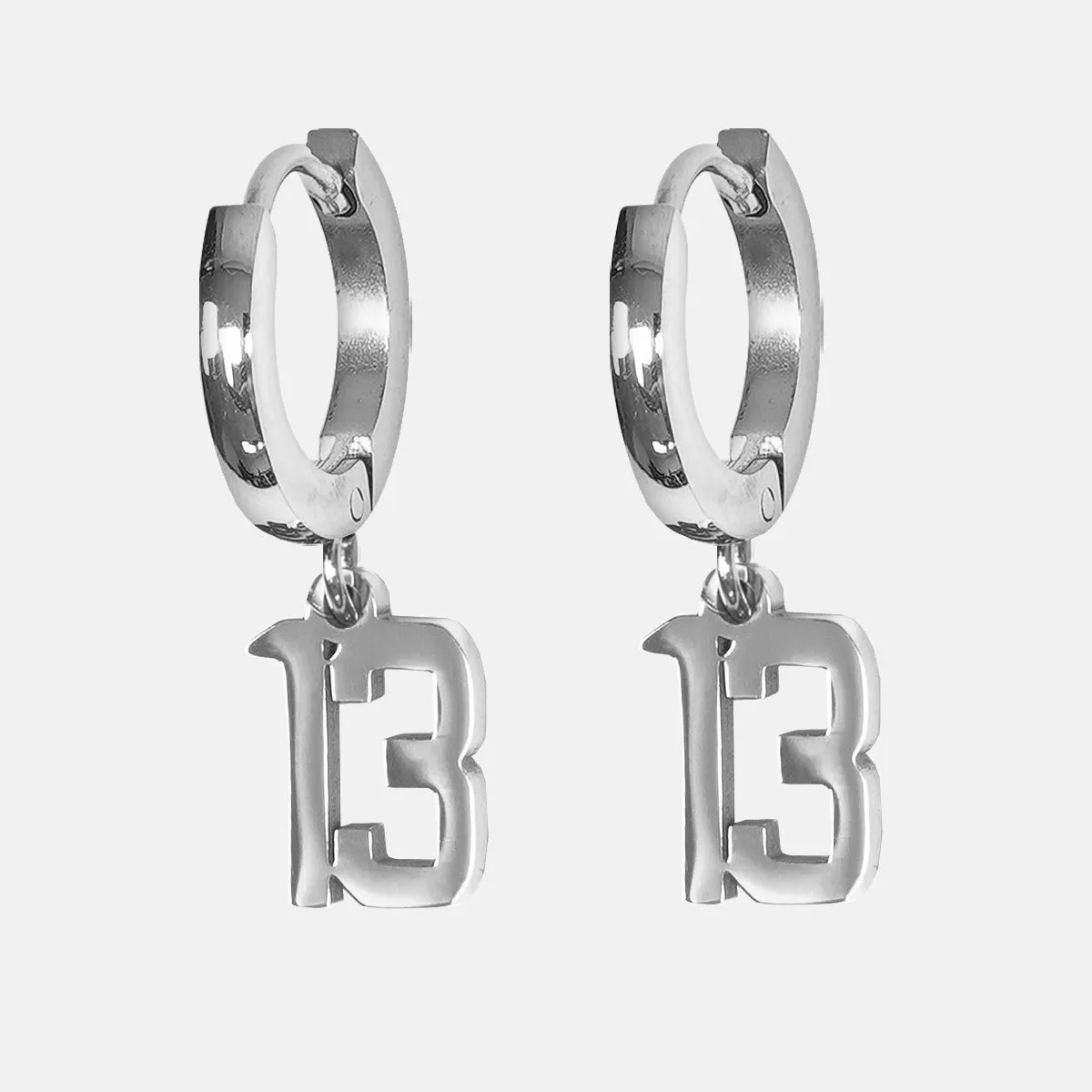 13 Number Earring - Stainless Steel