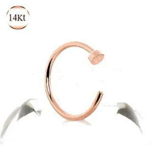 14Kt Rose Gold Nose Hoop Ring