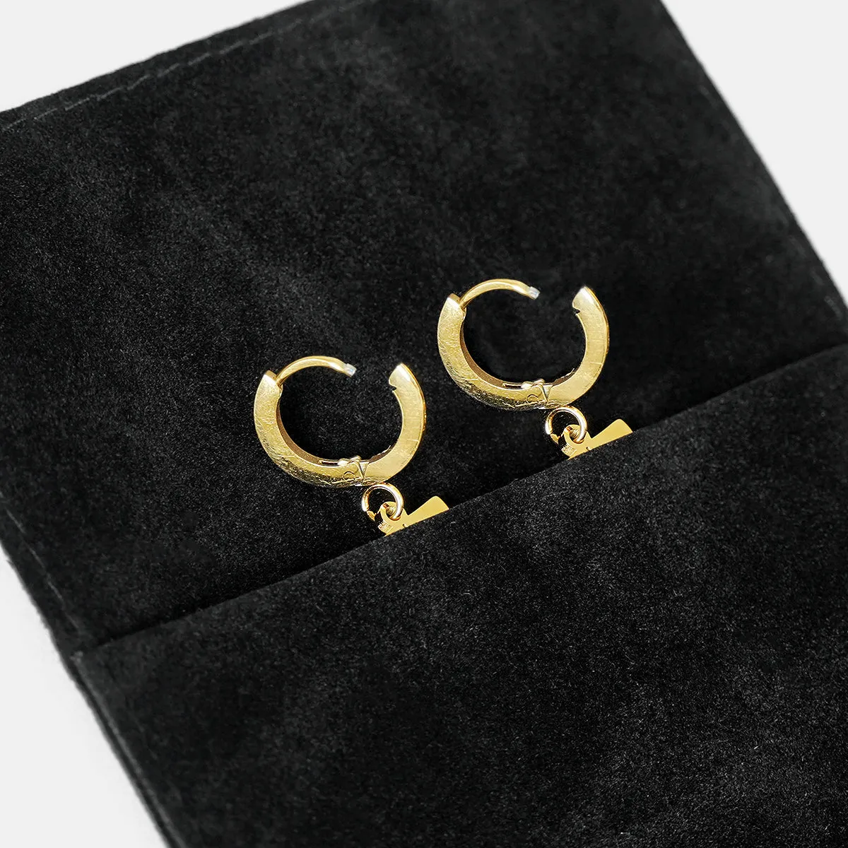 2 Number Earring - Gold Plated Stainless Steel