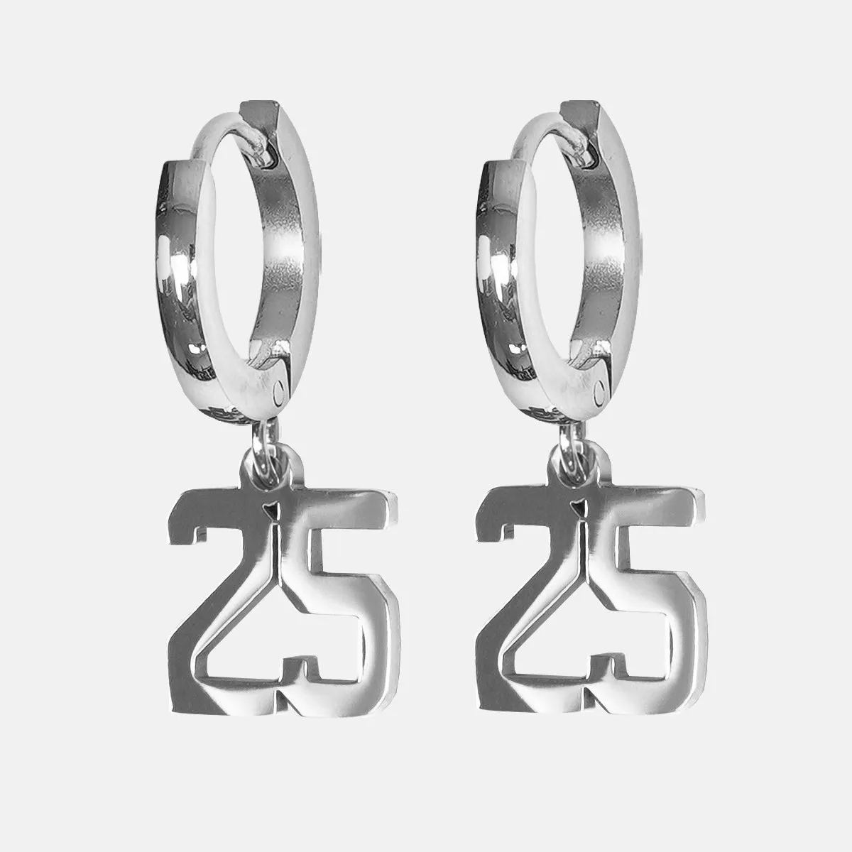 25 Number Earring - Stainless Steel