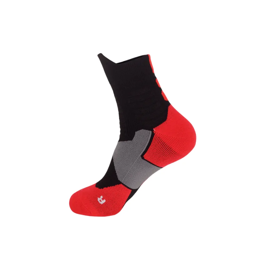 3 Pack Mens Anti Slip Trainer Socks Black Red