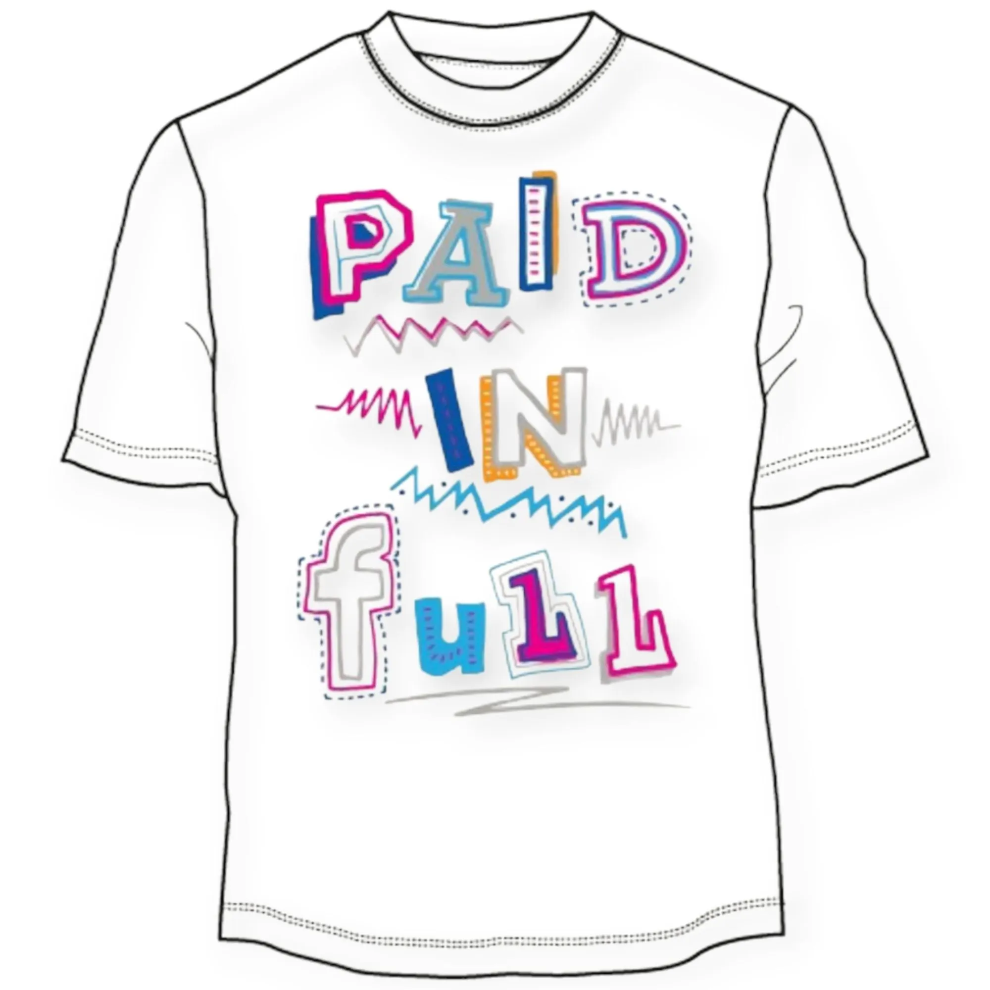 3Forty Inc Men Paid In Full Cartoon Tee (Black)