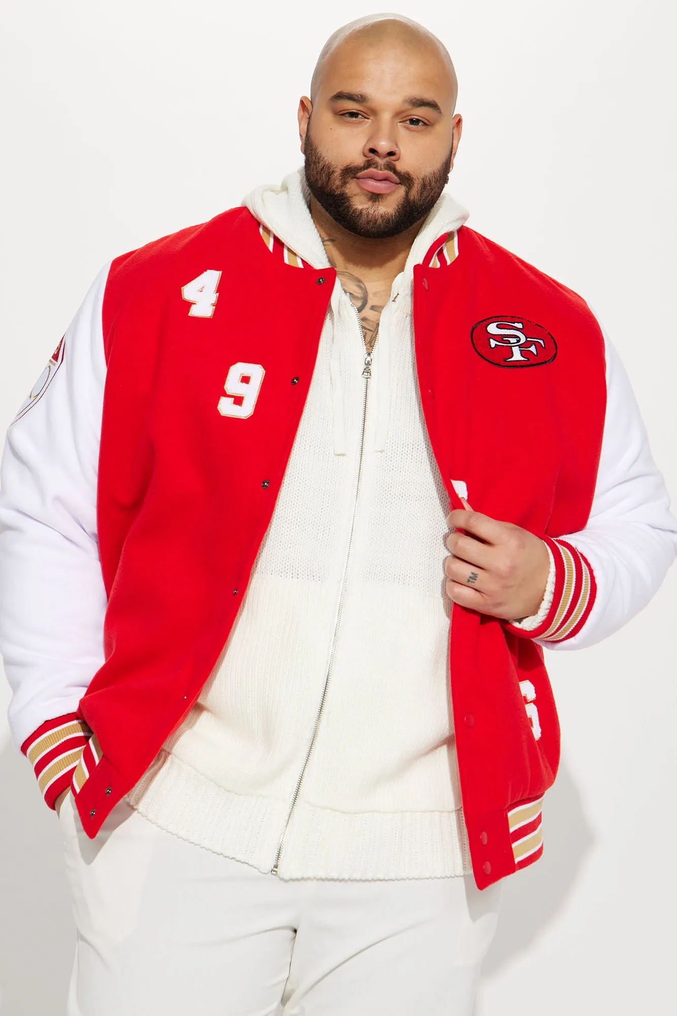 49ERS Varsity Jacket - Red/White