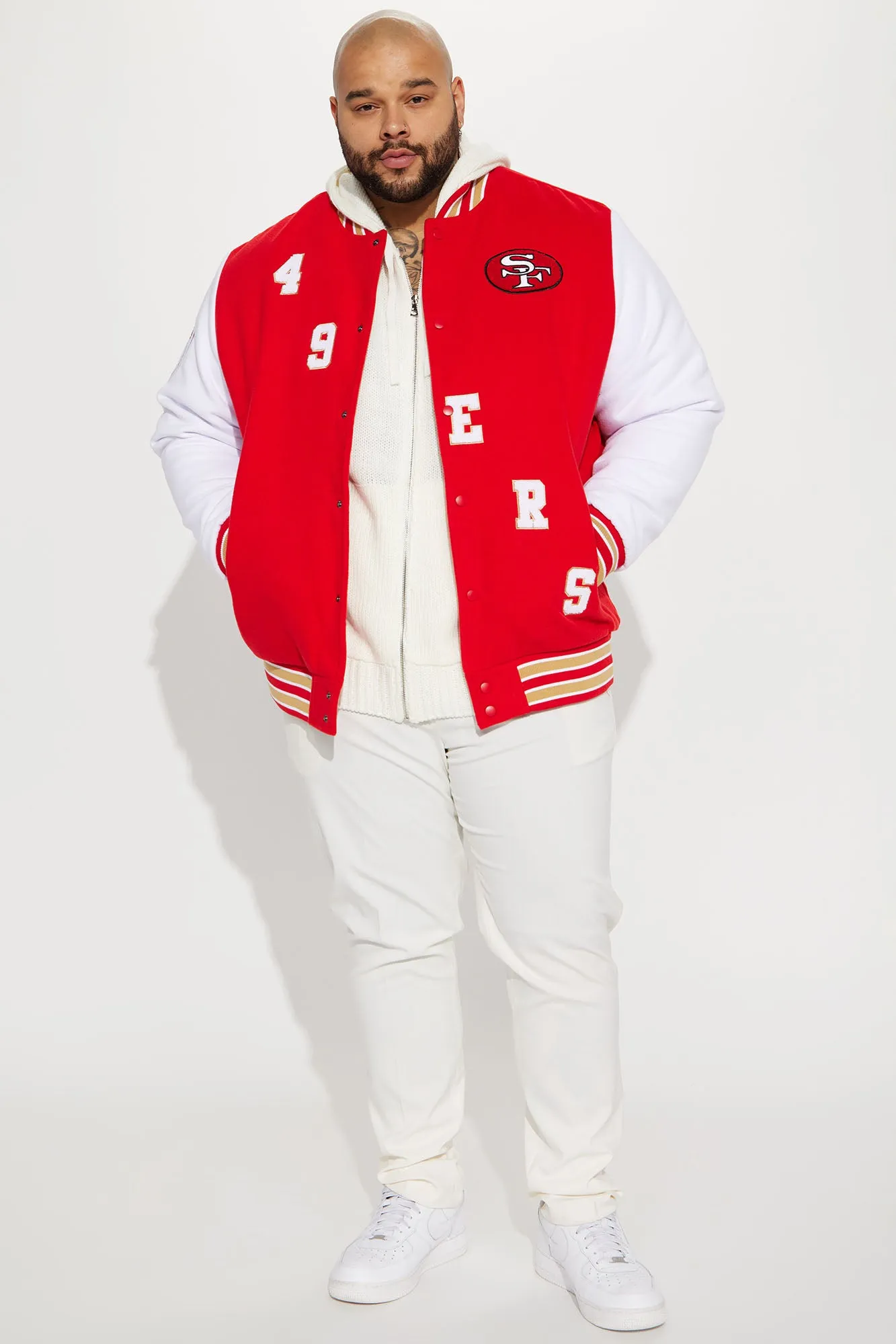 49ERS Varsity Jacket - Red/White