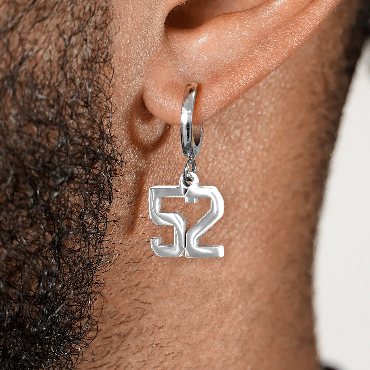 52 Number Earring - Stainless Steel