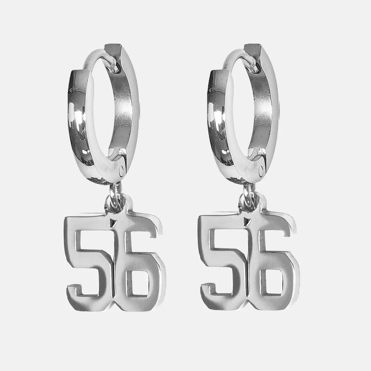 56 Number Earring - Stainless Steel