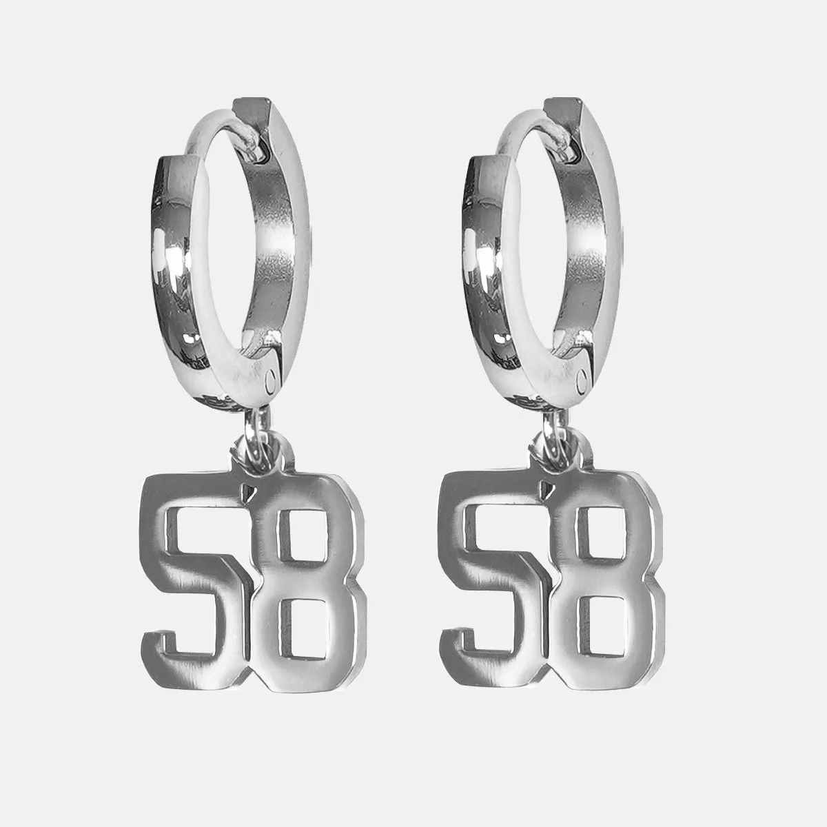 58 Number Earring - Stainless Steel