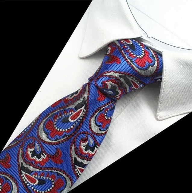 8cm Silk Men's Plaid Paisley Neck Ties for Classic Business Wedding Wear