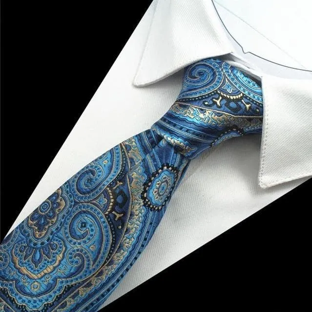 8cm Silk Men's Plaid Paisley Neck Ties for Classic Business Wedding Wear