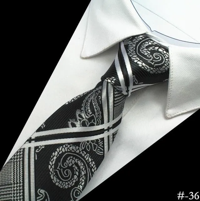 8cm Silk Men's Plaid Paisley Neck Ties for Classic Business Wedding Wear