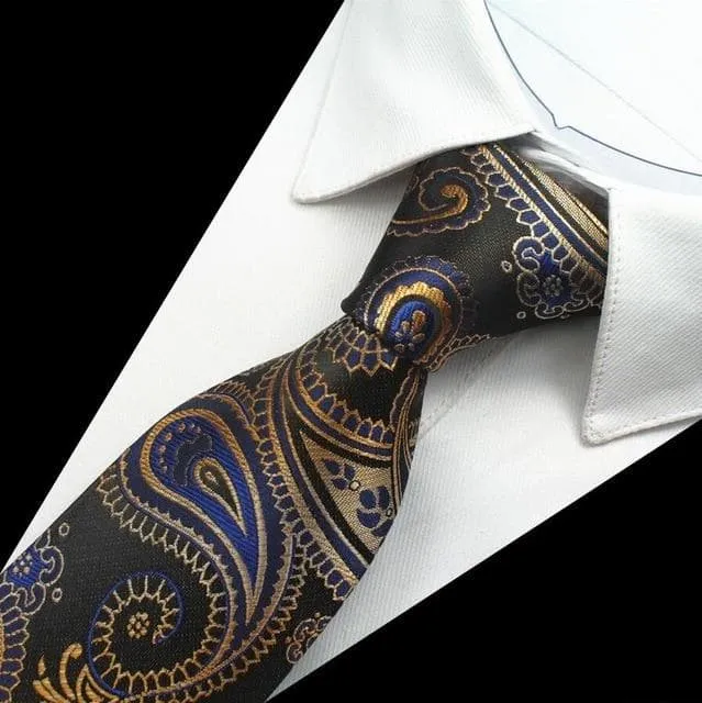 8cm Silk Men's Plaid Paisley Neck Ties for Classic Business Wedding Wear