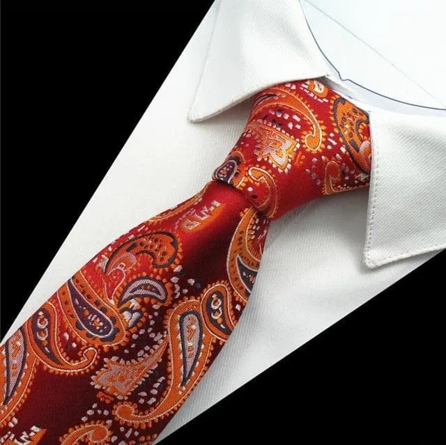 8cm Silk Men's Plaid Paisley Neck Ties for Classic Business Wedding Wear