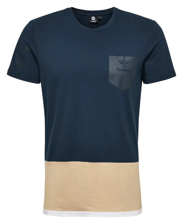 Aaron Men Cotton Blue T-Shirt