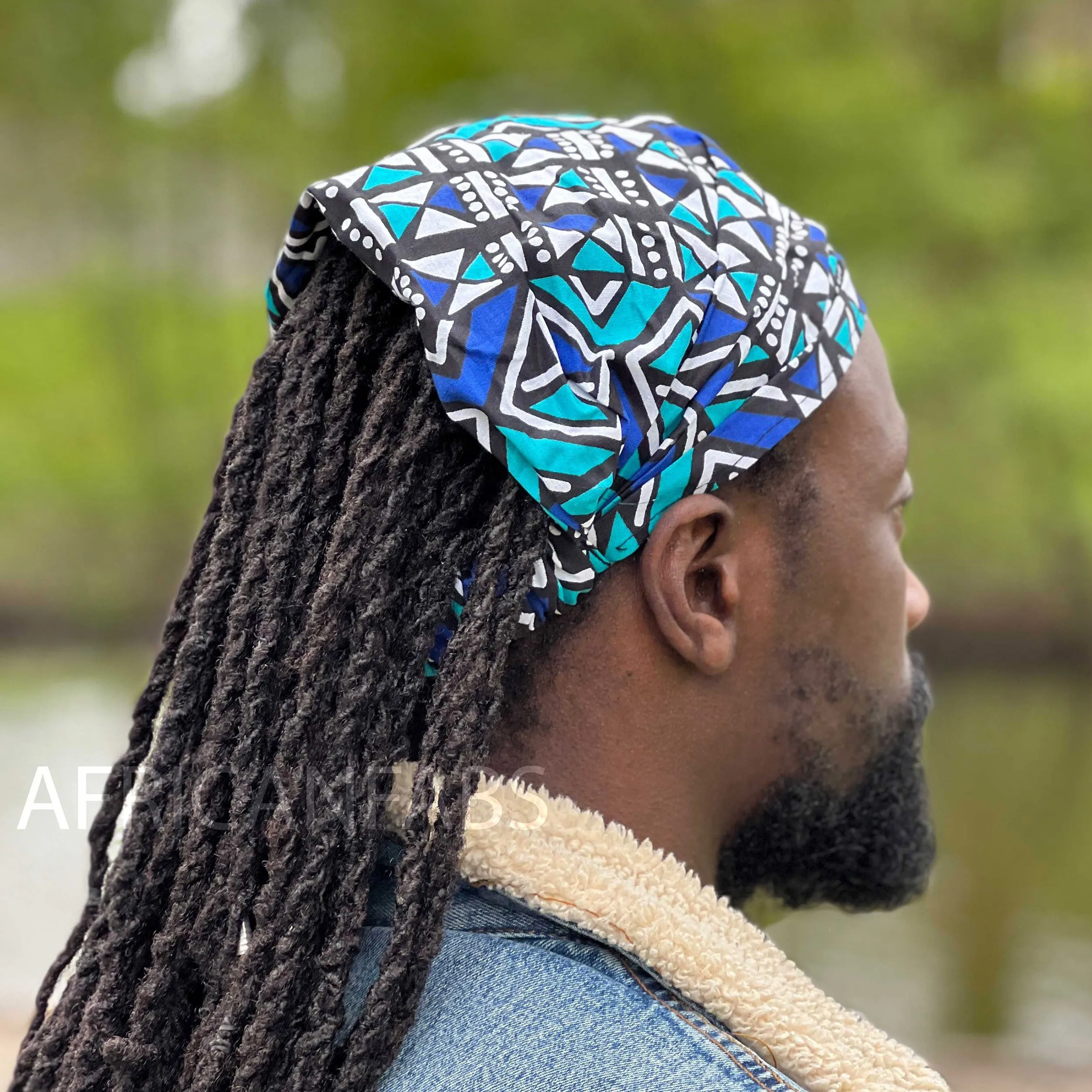 African print Headband - Unisex Adults - Hair Accessories - Blue / Turquoise