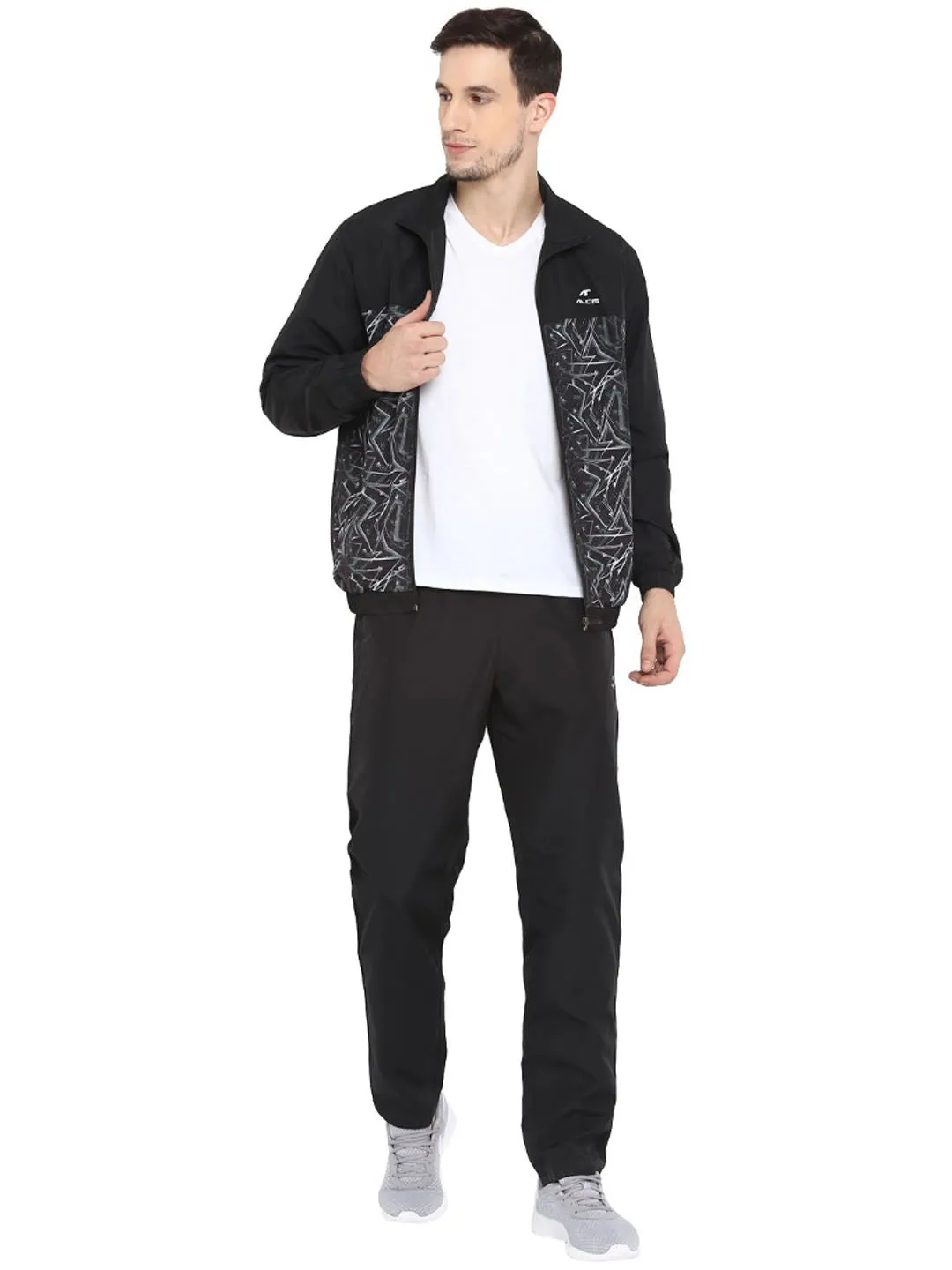 Alcis Men Black Printed Tracksuit