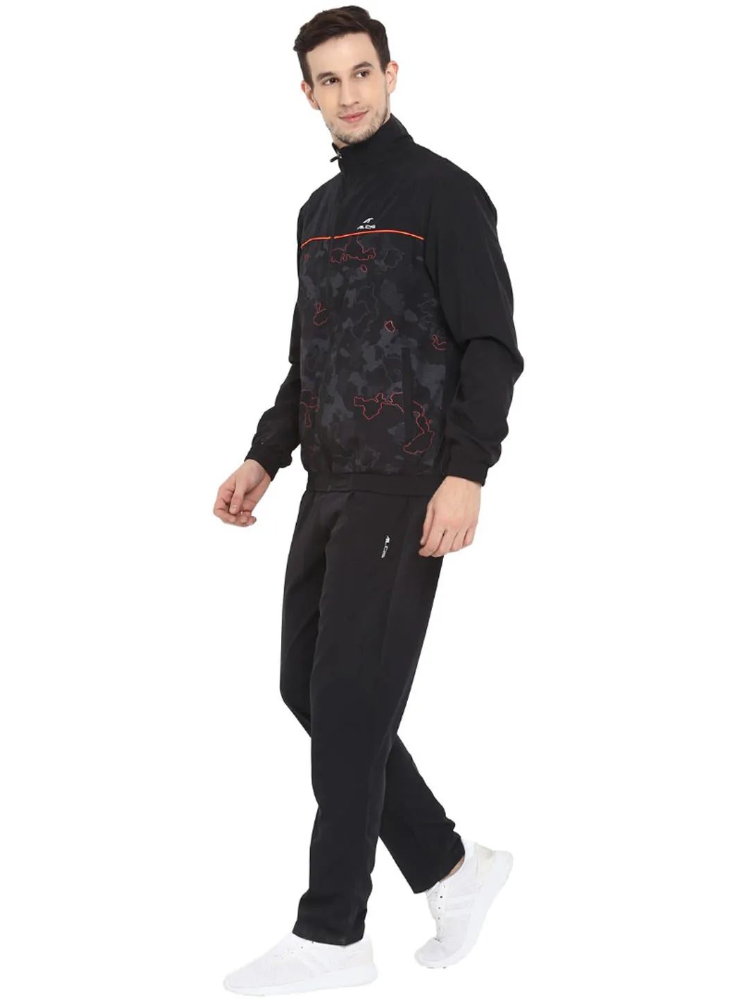 Alcis Men Black Solid Tracksuit