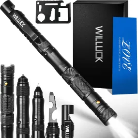 All-in-One Tactical Pen With LED Flashlight   FREE Bonus Wallet Card Multi-Tool