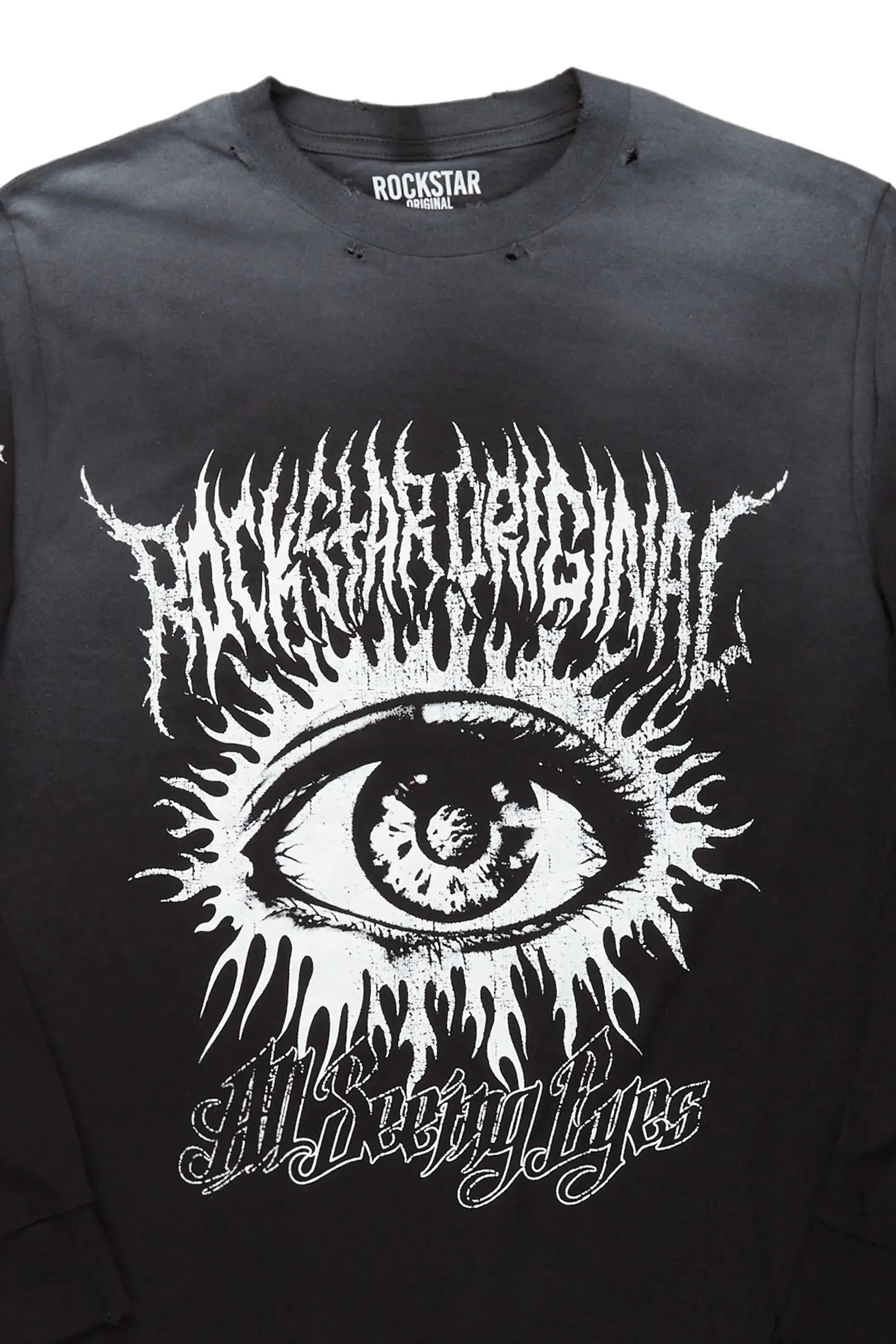 All Seeing Eyes Black Long Sleeve Graphic T-Shirt