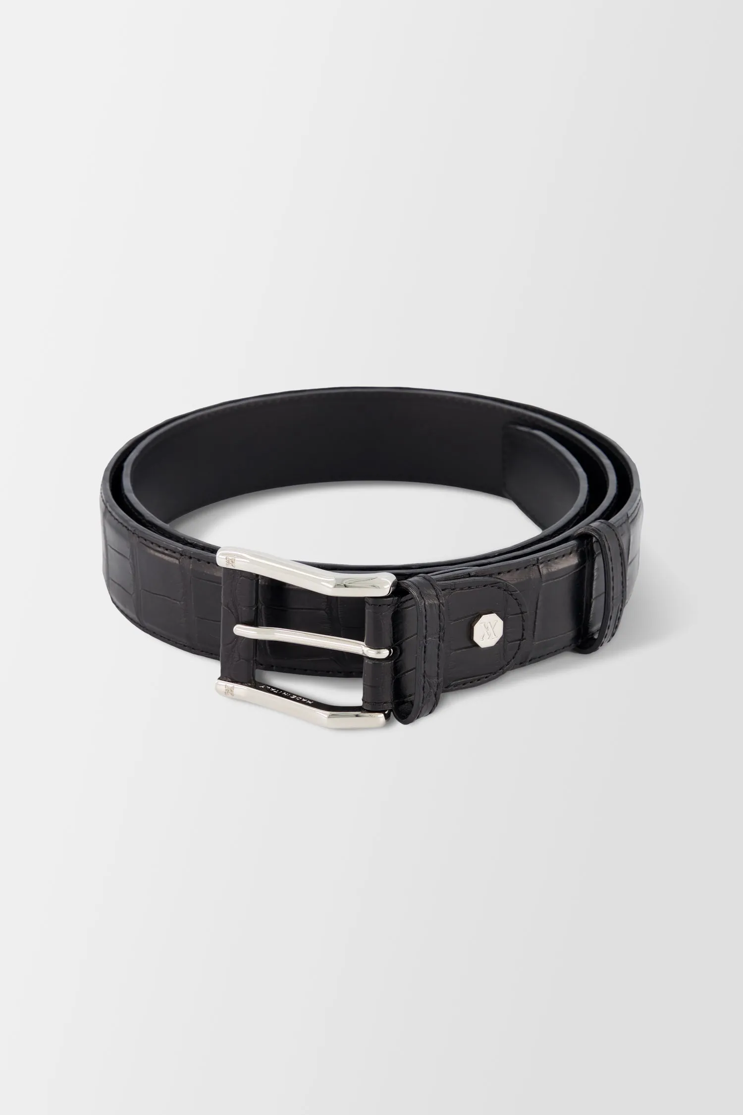 Artioli Black Alligator Belt