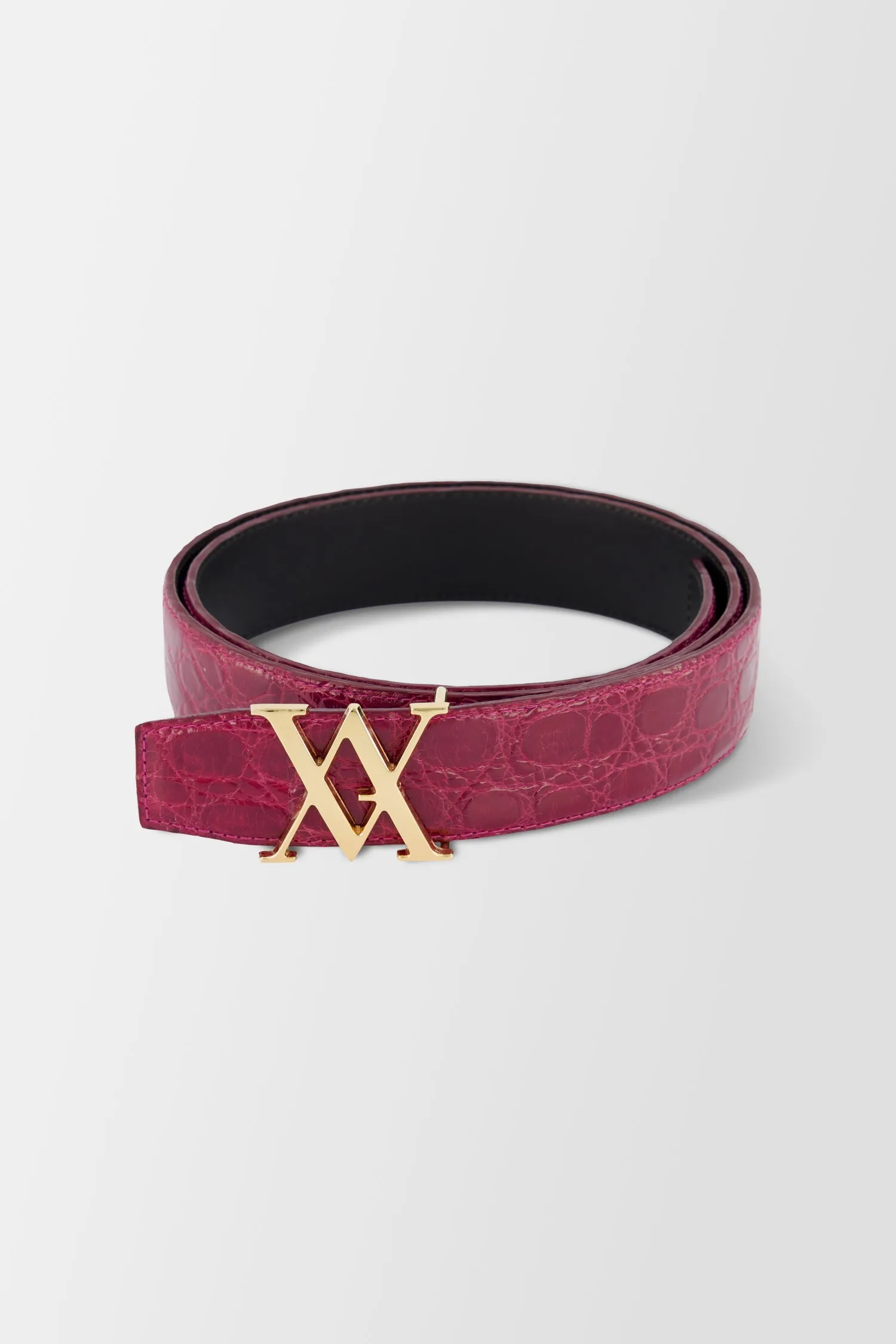 Artioli Red Bordeaux Caiman Belt