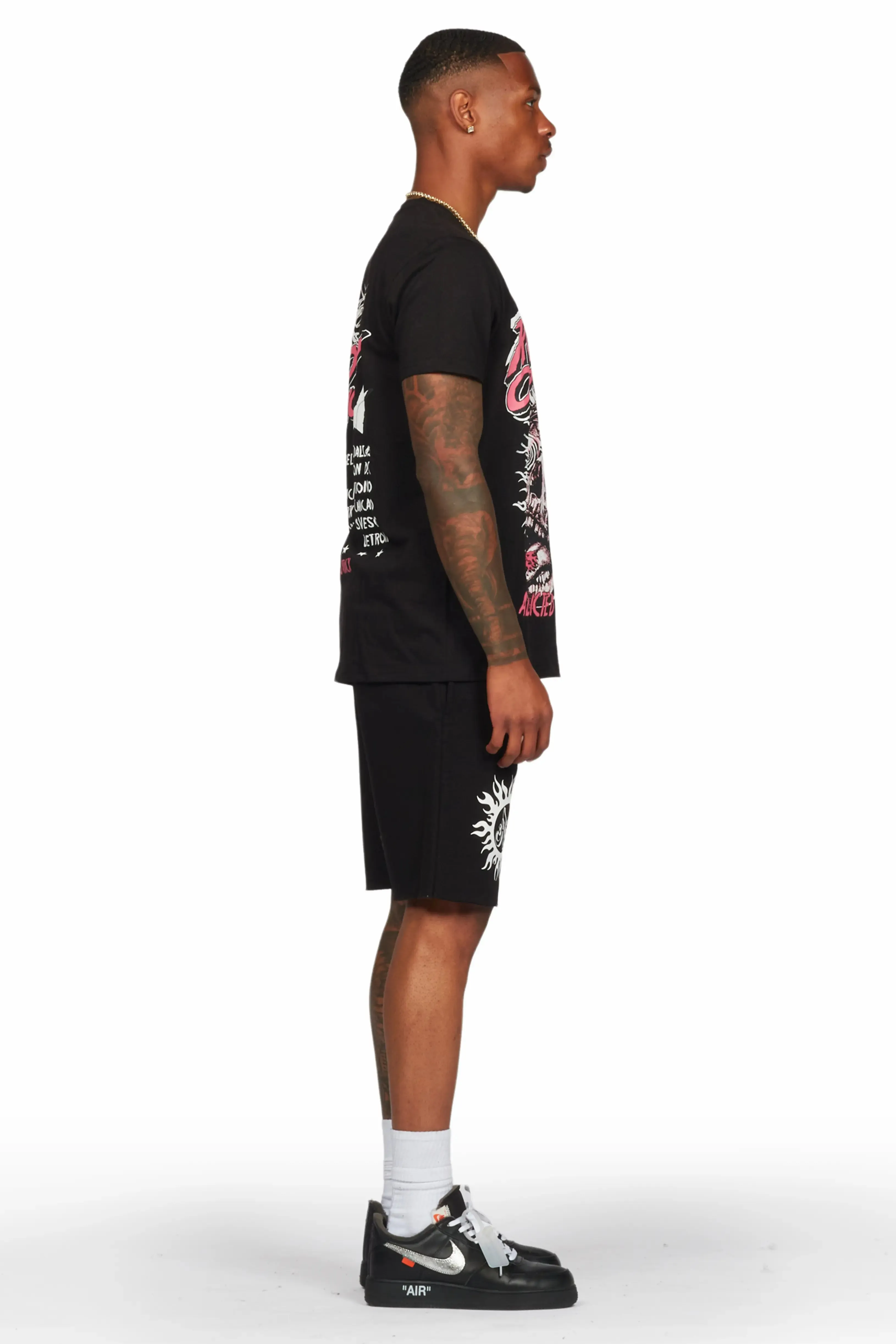 Austell Black T-Shirt/Short Set