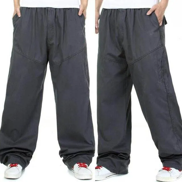 Autumn Winter Male Plus Size Thick Cotton Full Length Casual Pants Trousers