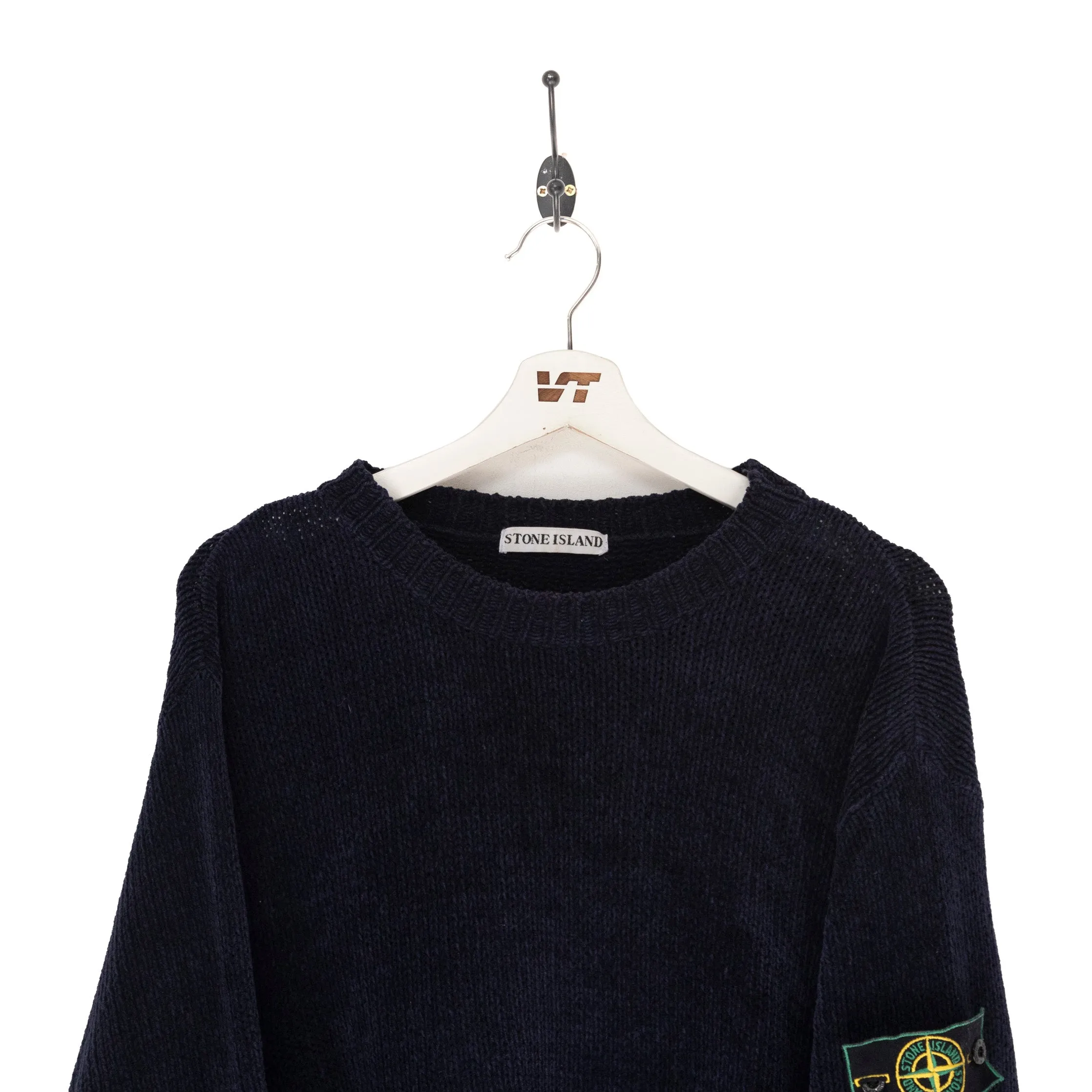 A/W 1984 Stone Island Chenille Navy Sweater