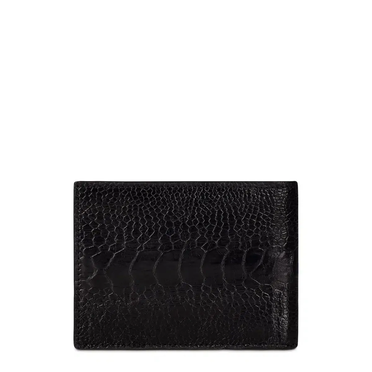 B2910PA - Cuadra black classic ostrich leg bi fold wallet for men