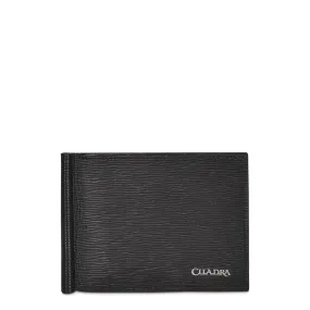 B3042RS - Cuadra black classic leather bi fold wallet for men