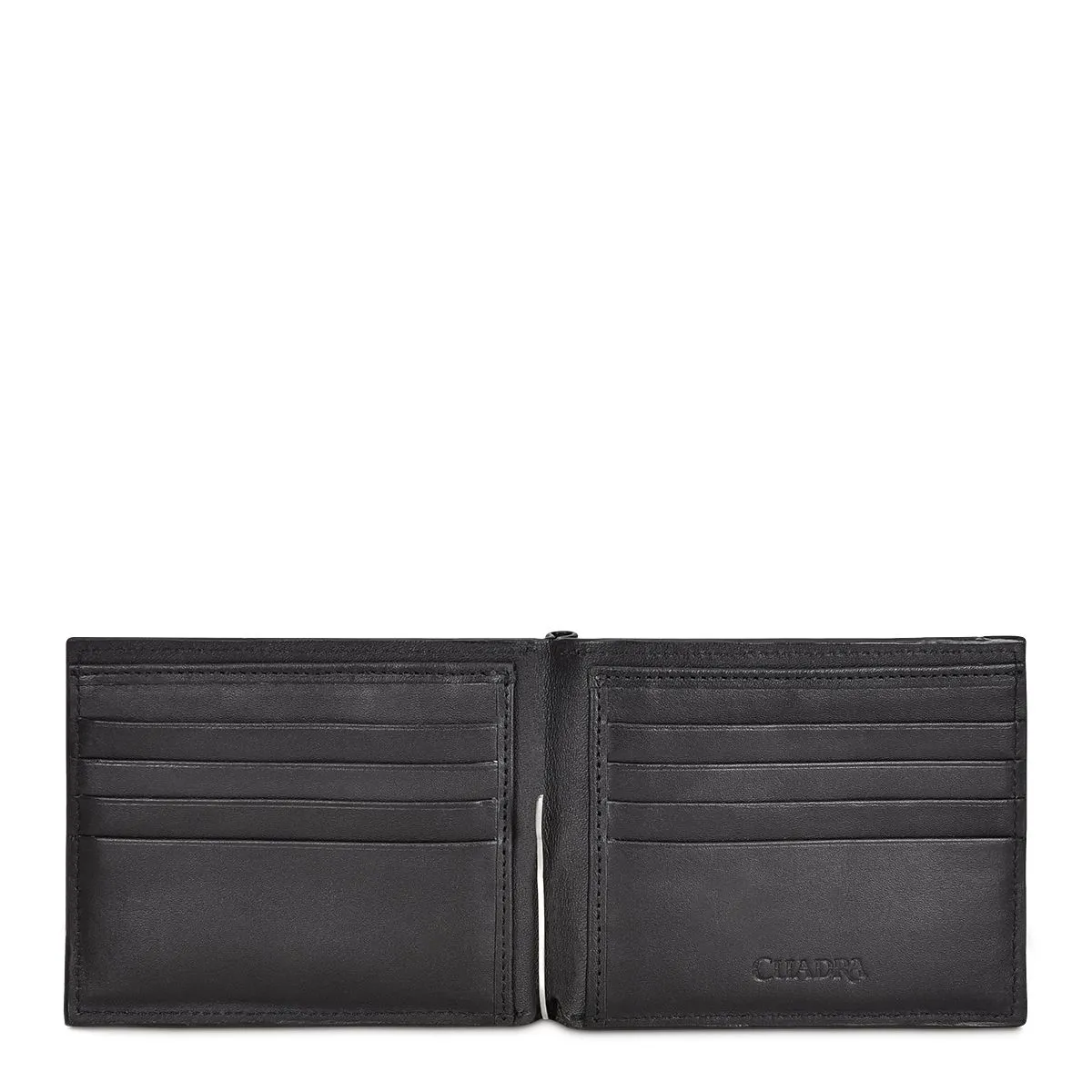 B3042RS - Cuadra black classic leather bi fold wallet for men