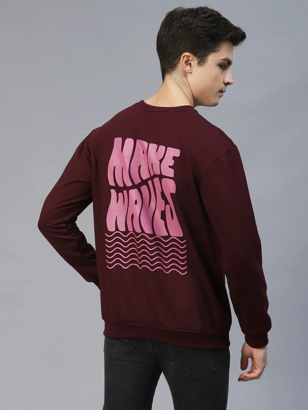 Back Printed Oversize Fleece Sweatshirt