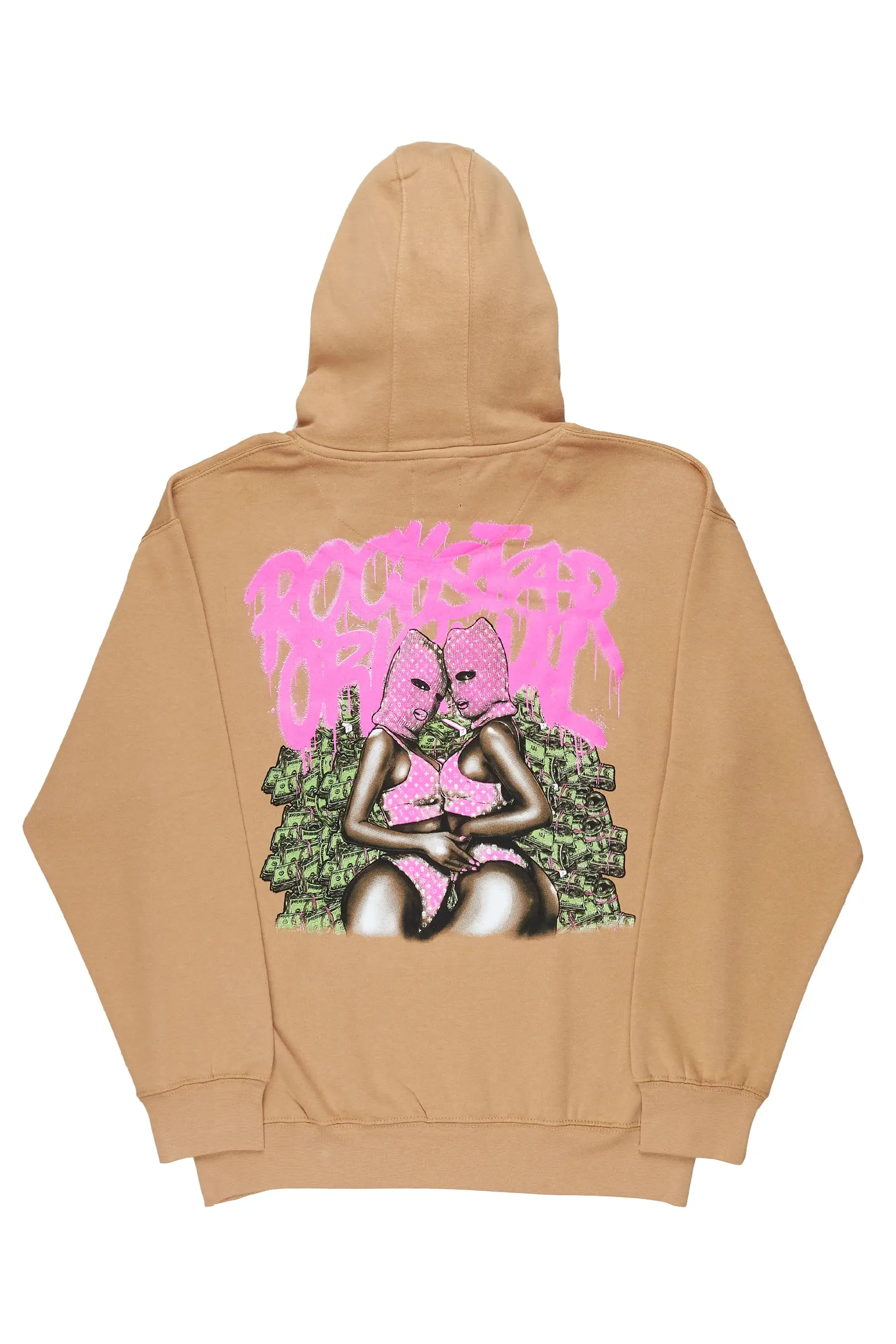 Badbich Beige Graphic Hoodie