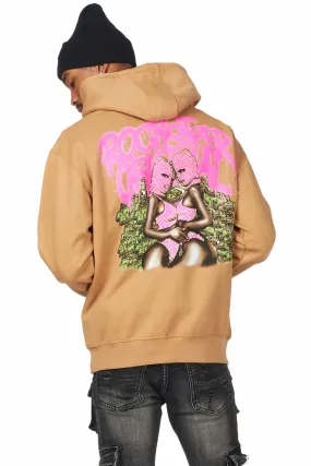 Badbich Beige Graphic Hoodie