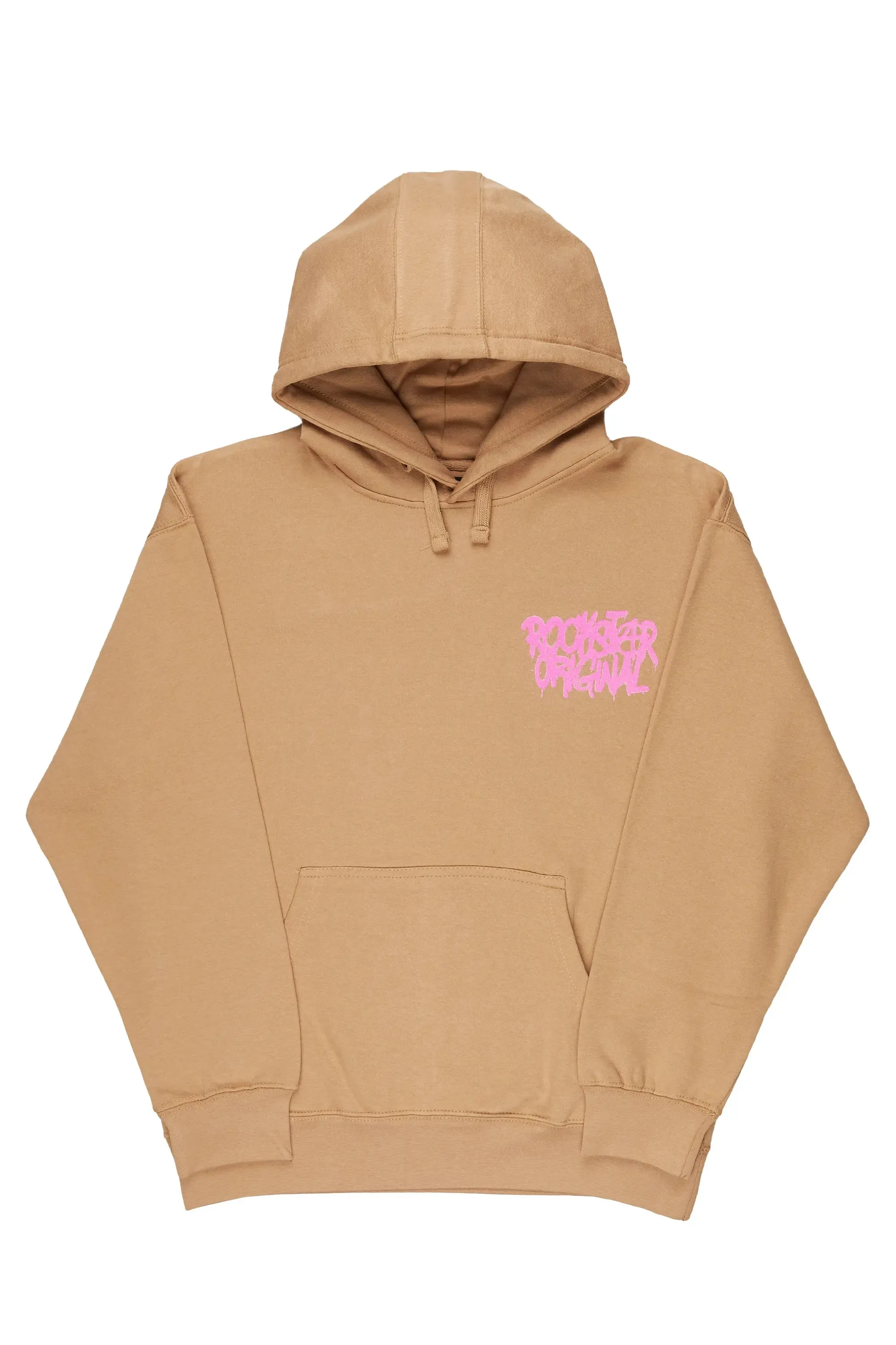 Badbich Beige Graphic Hoodie