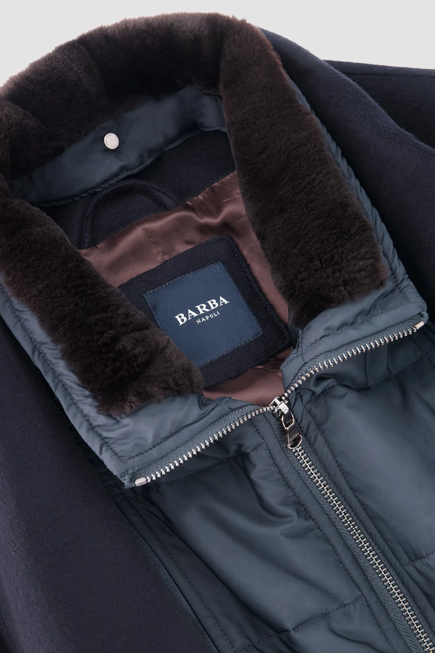 Barba Napoli Navy Coat With Removable Jacket