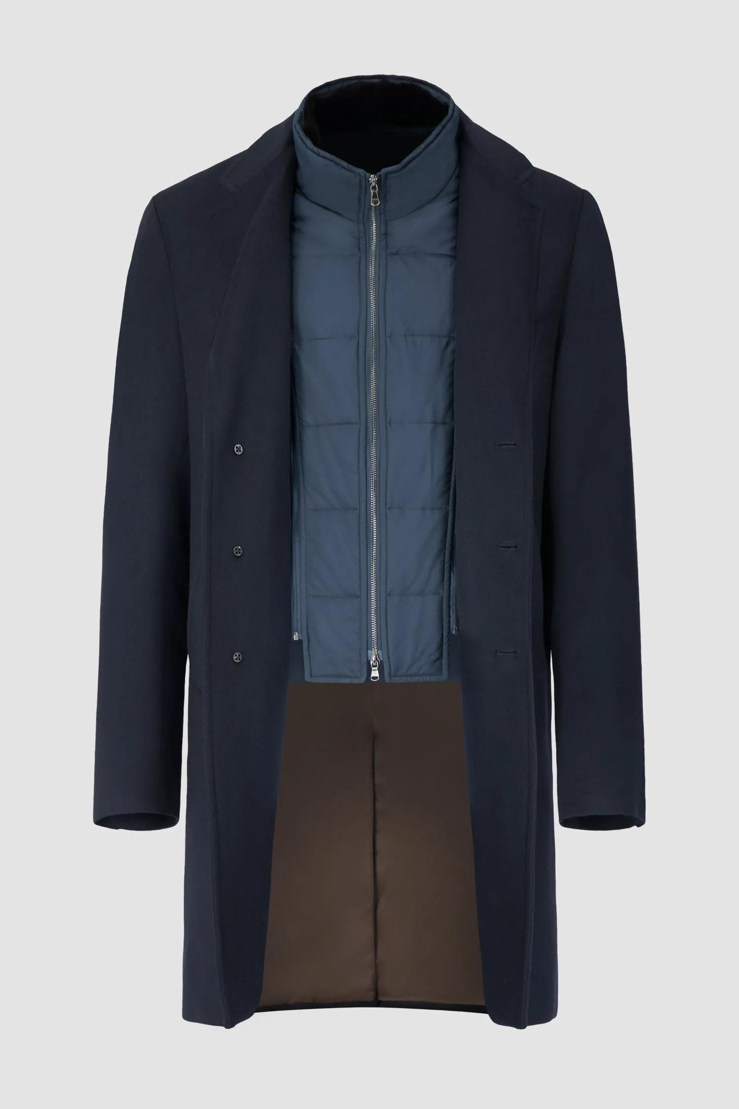 Barba Napoli Navy Coat With Removable Jacket