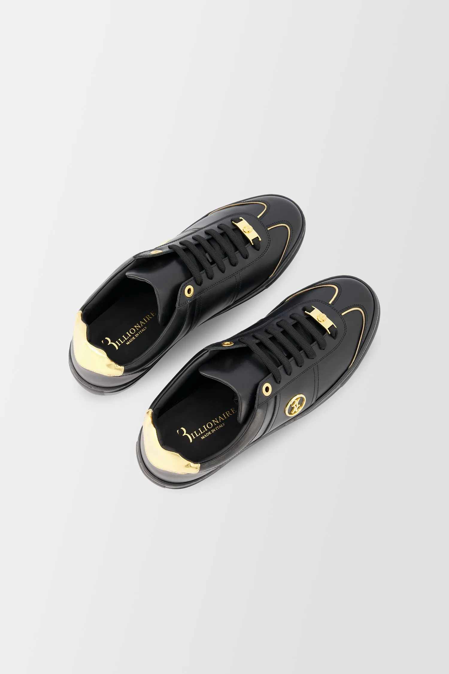 Billionaire Black/Gold Sneakers