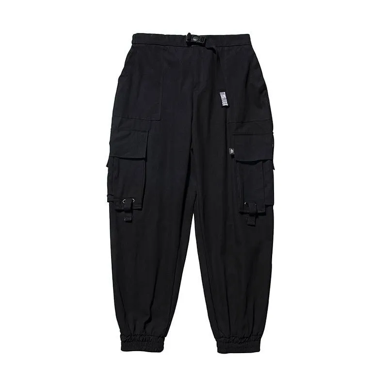 Black Cargo Pants Men Hip Hop Loose Pants Mens Spring Harem Pant Streetwear Harajuku Jogger Sweatpant Trousers M-4XL