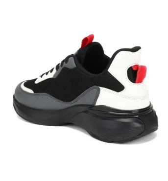 Blaze Men Lace Up Sports Black/Red Shoe