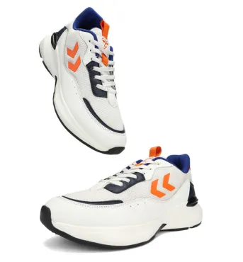 Blaze Men Lace Up Sports White/Orange Shoe