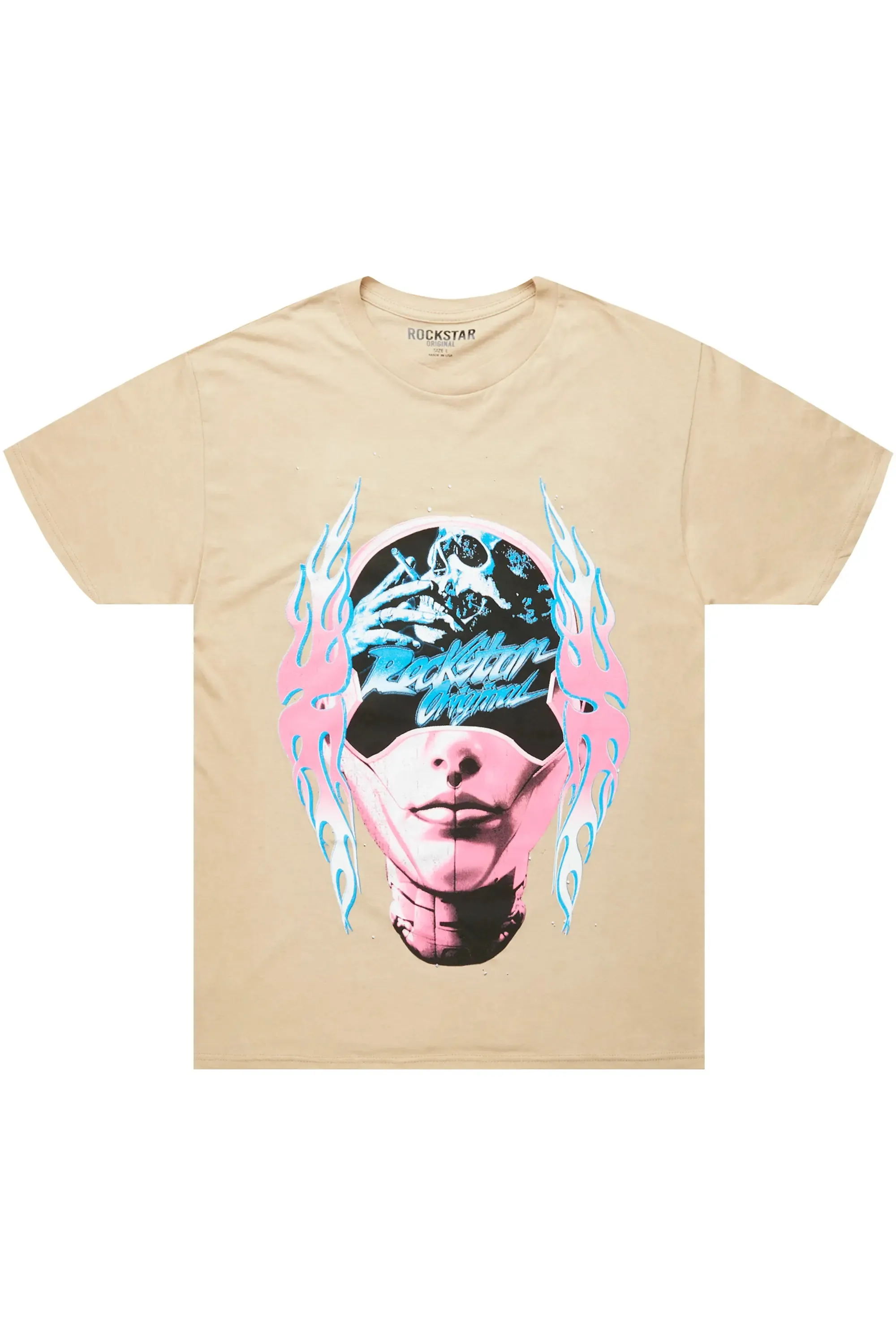 Blocka Beige Graphic T-Shirt