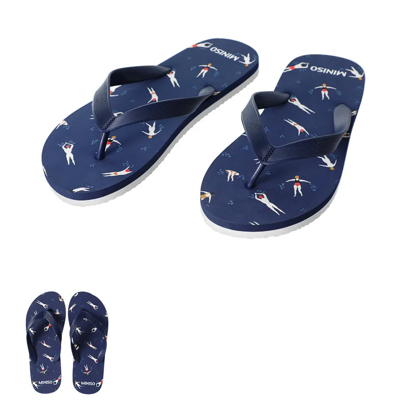 (Blue, 40) Surf Holiday Series Men's Flip Flops