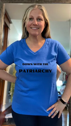 Blue Down with the Patriarchy Graphic Tee