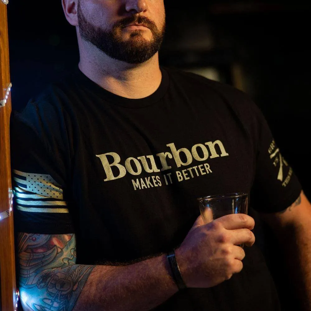 Bourbon Makes It Better T-Shirt - Black