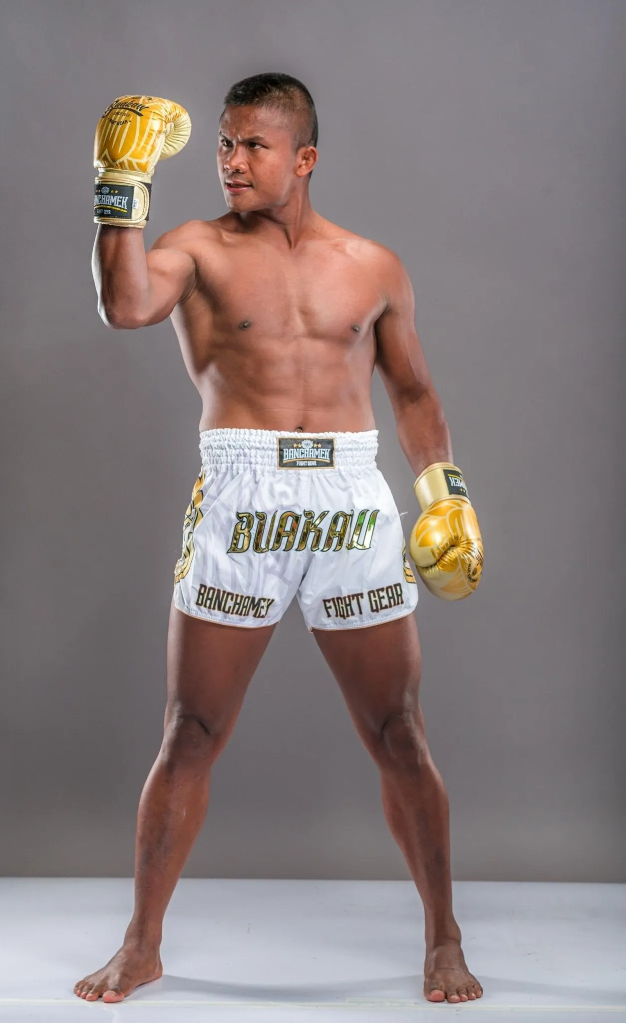 Buakaw Shorts BSH3 WHITE GOLD