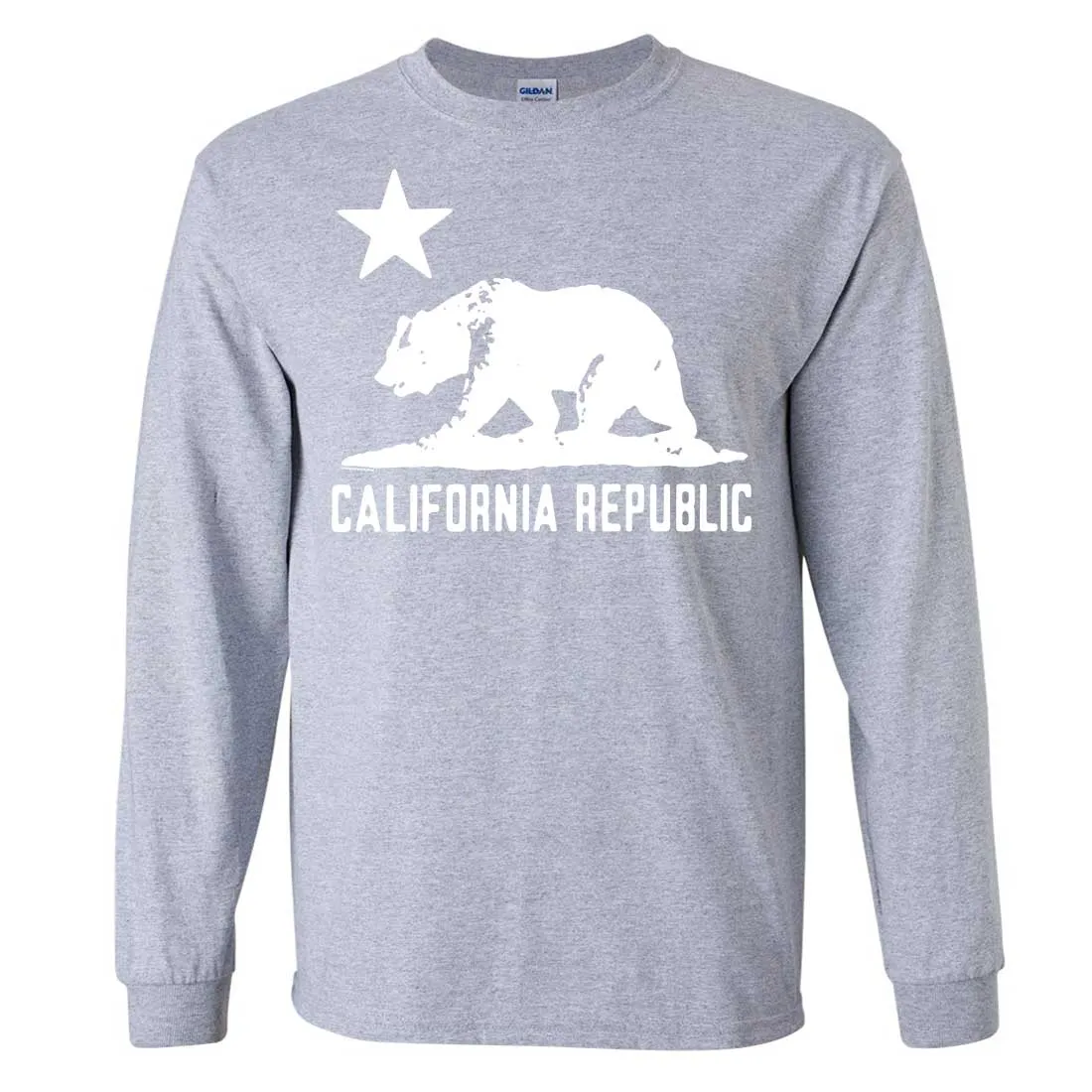 California Flag Oversize White Silhouette Long Sleeve Shirt