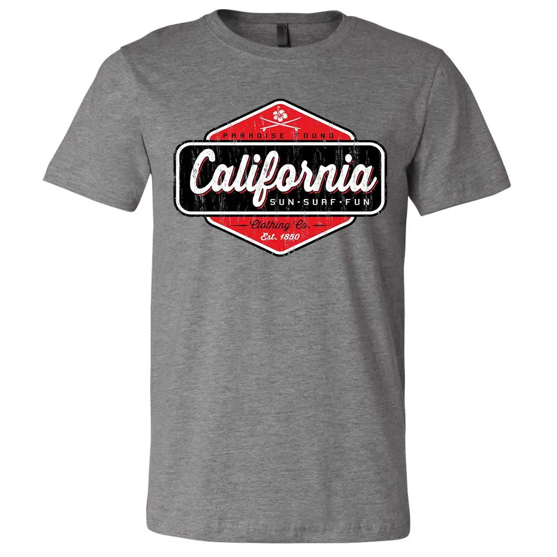 California Paradise Found Asst Colors Mens Fitted Tee