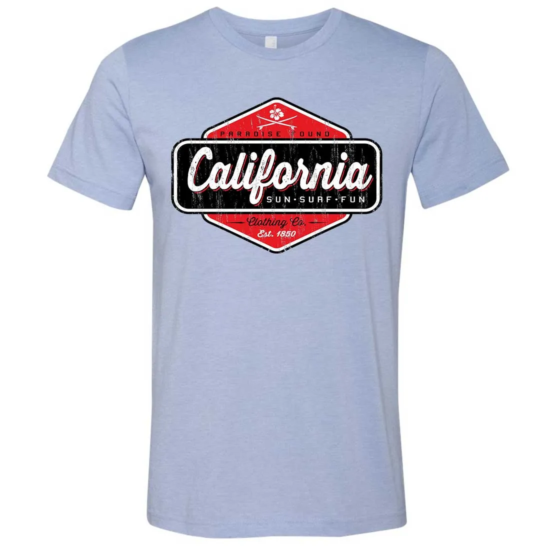 California Paradise Found Asst Colors Mens Fitted Tee